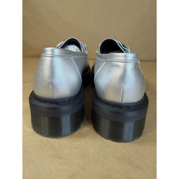 Dr. Martens Penton II Quad Metallic Silver Leather Platform Loafers Sz. M 11/W12 main image 6